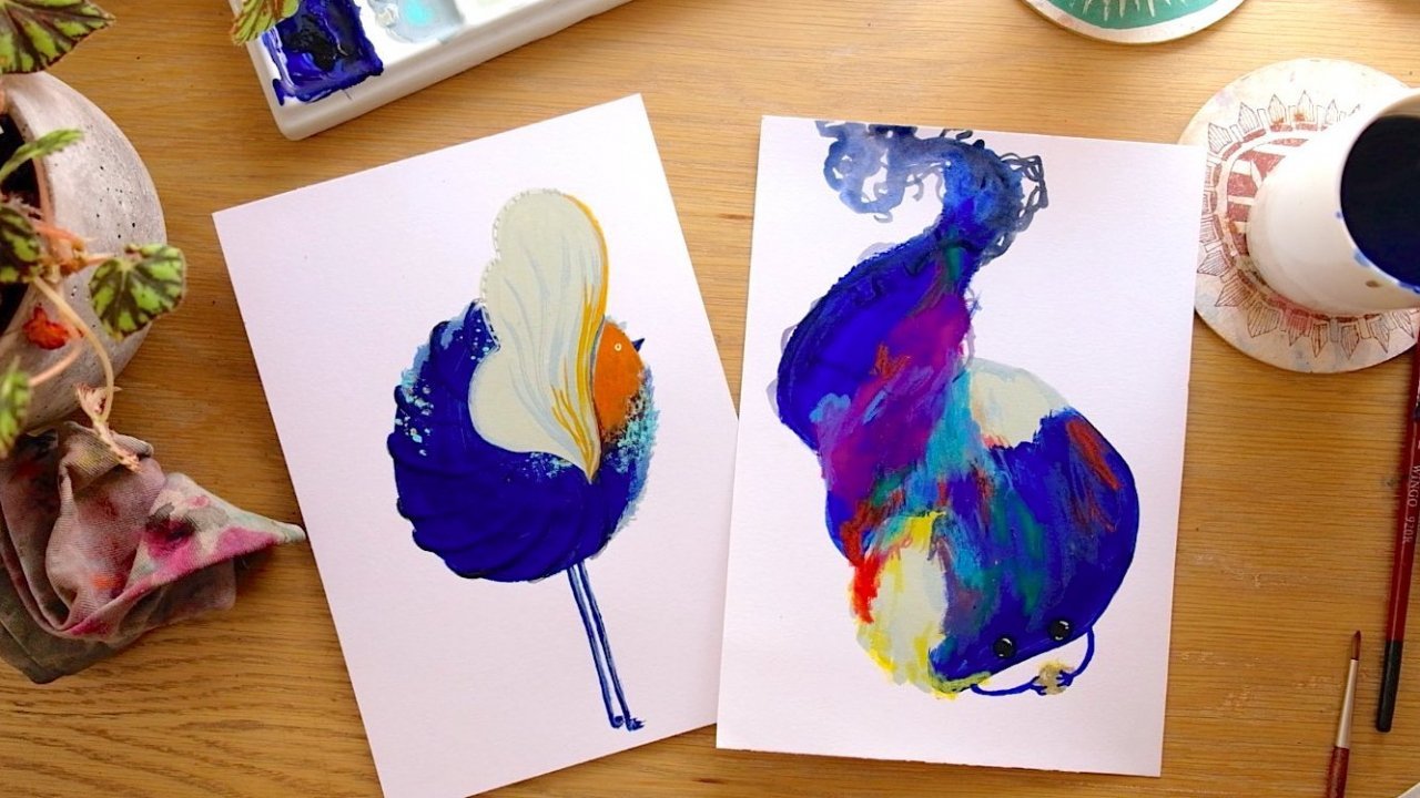 Colorful Creatures in Gouache & Mixed Media: Explore Your Creativity
