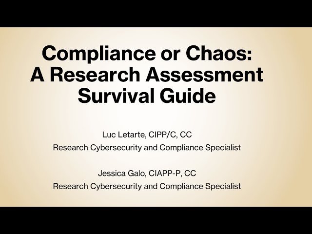 Compliance or Chaos: A Research Assessment Survival Guide