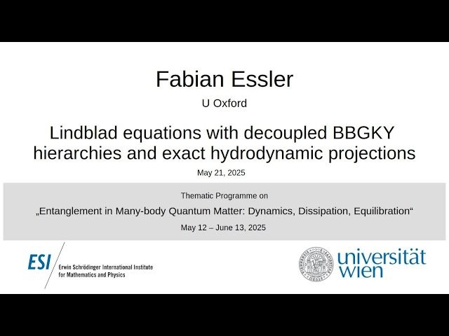 Lindblad Equations with Decoupled BBGKY Hierarchies and Exact Hydrodynamic Projections