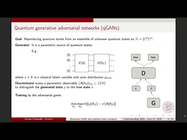 Quantum GANs and Optimal Mass Transport