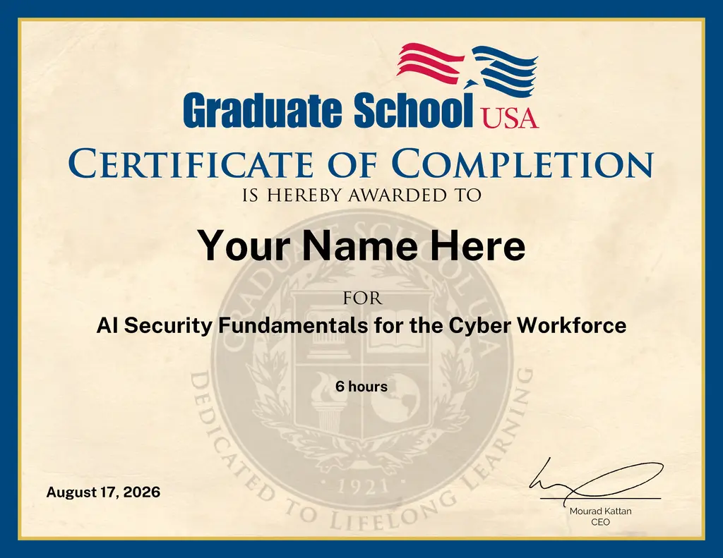 AI Security Fundamentals for the Cyber Workforce