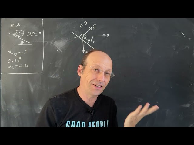 Maximum Speed Around a Banked Curve with Friction - Physics Problem 68