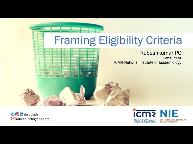 Framing Eligibility Criteria in Epidemiological Studies