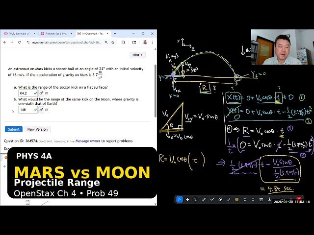 OpenStax University Physics Vol 1 Chapter 4 Problem 49 - 2D Kinematics and Projectile Motion